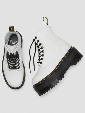 Dr Martens 1460 Pascal Max Leather Platform - White - Women’s 10